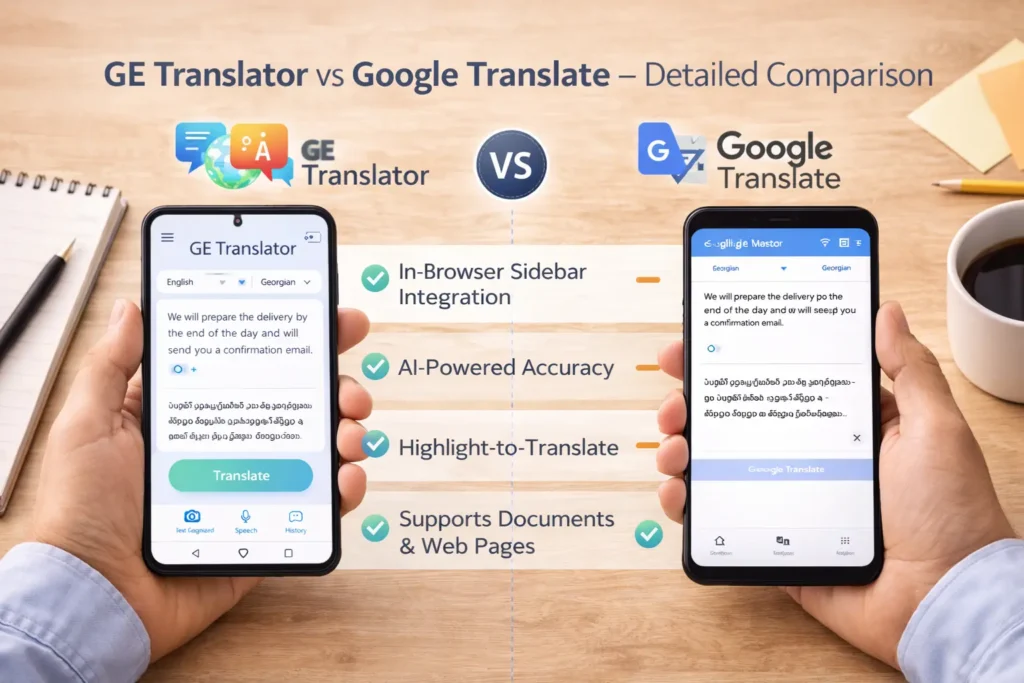 GE Translator vs Google Translate - Detailed Comparison
