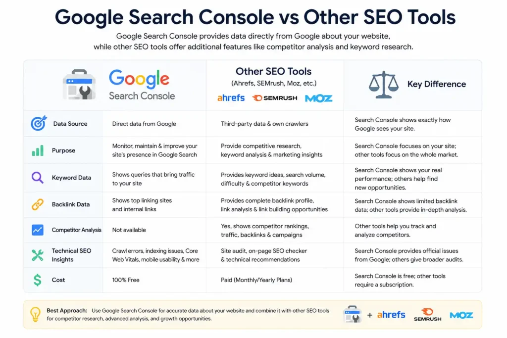 Google Search Console vs Other SEO Tools