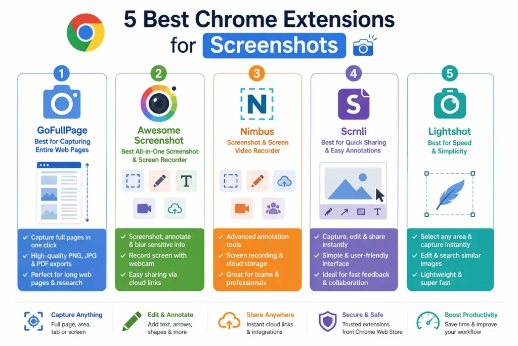 5 Best Chrome Extensions for Screenshots