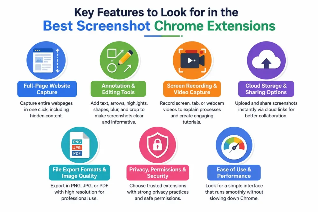 Key Features to Look for in the Best Screenshot Chrome Extensions