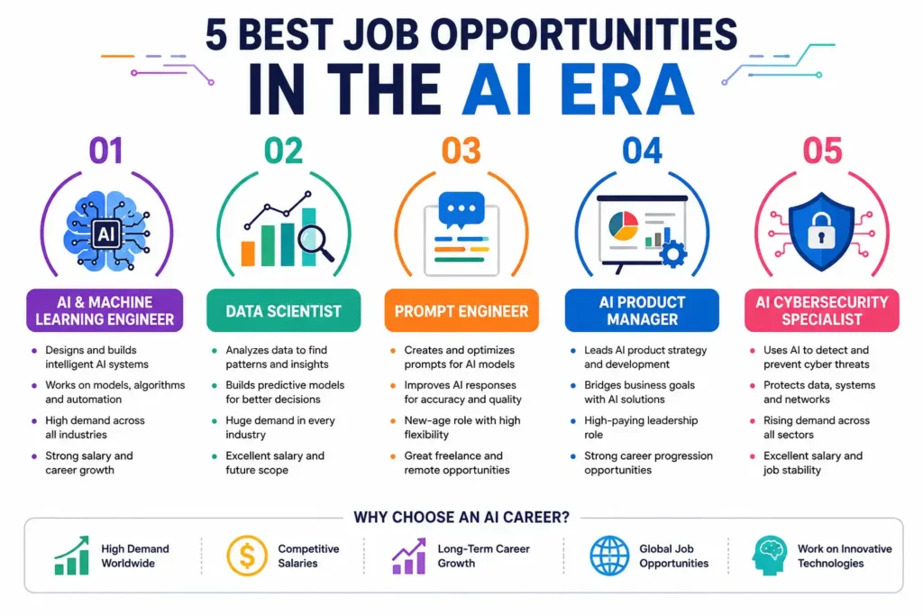 list of 5 Best Job Opportunities in the AI Era